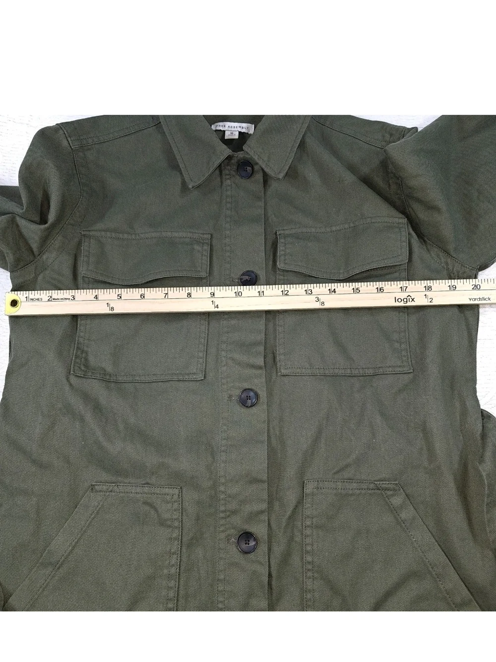 Utility Military Mini Dress Womens Olive Green Belted Button Pockets Cotton M